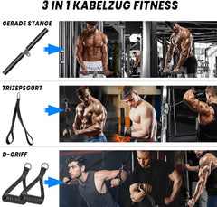 Fitnes Škripec za Vadbo Tricepsa z Ravnim Drogom 14 Kosov