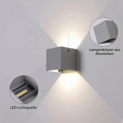 FPDS Zunanja LED Stenska Svetilka 10 x 10 x 10 cm 2 Kosa