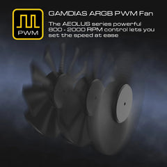 GAMDIAS Ventilator za Ohišje 12 cm 1 Kos