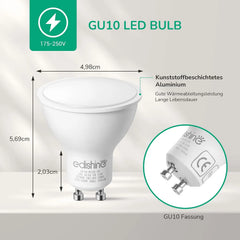 GU10 LED Sijalke Zatemnilne 5W 2700K 10 Kosov