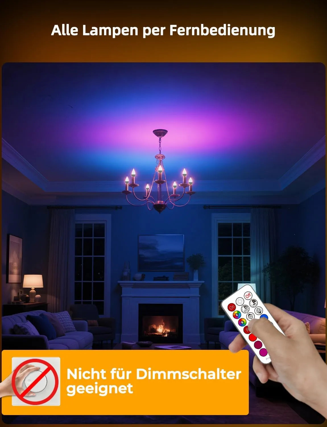 HEKEE LED Žarnica E14 RGBW 5W 4 Kosi