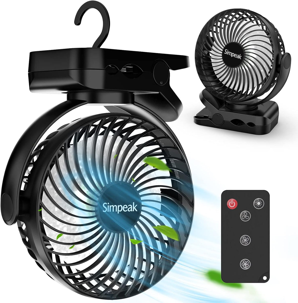 USB Namizni Ventilator za Kampiranje s Sponko