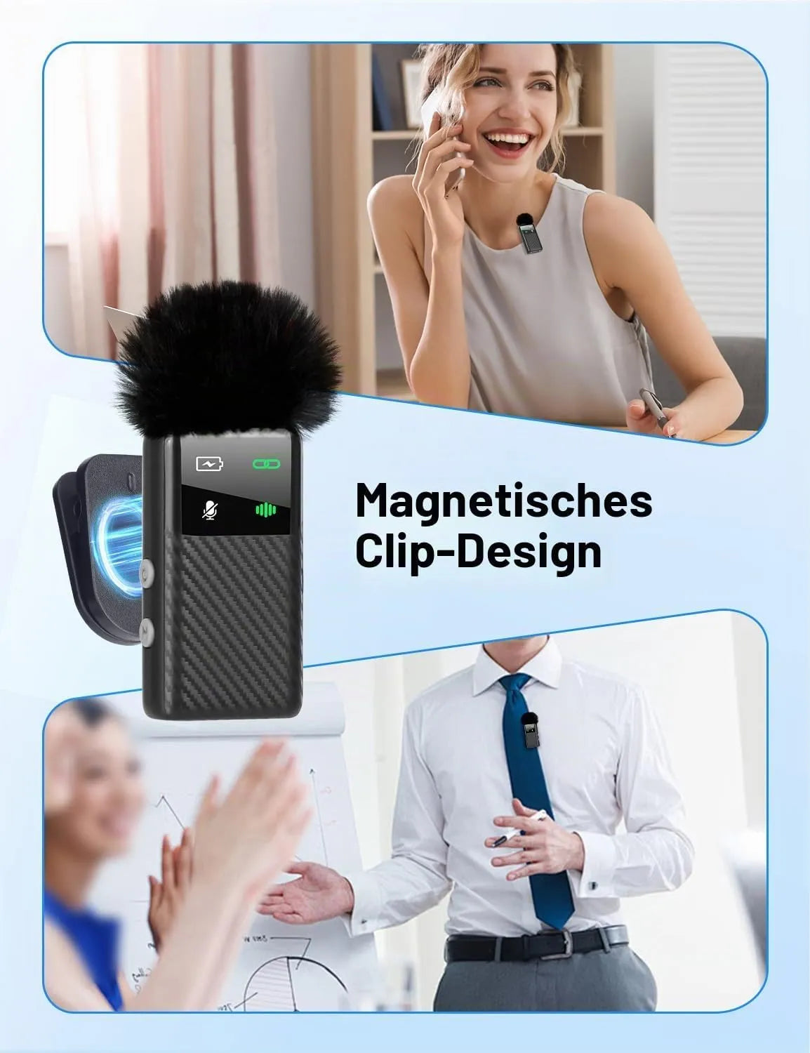 HUIYOU Brezžični Lavalier Mikrofon za Pametne Telefone 1 Kos