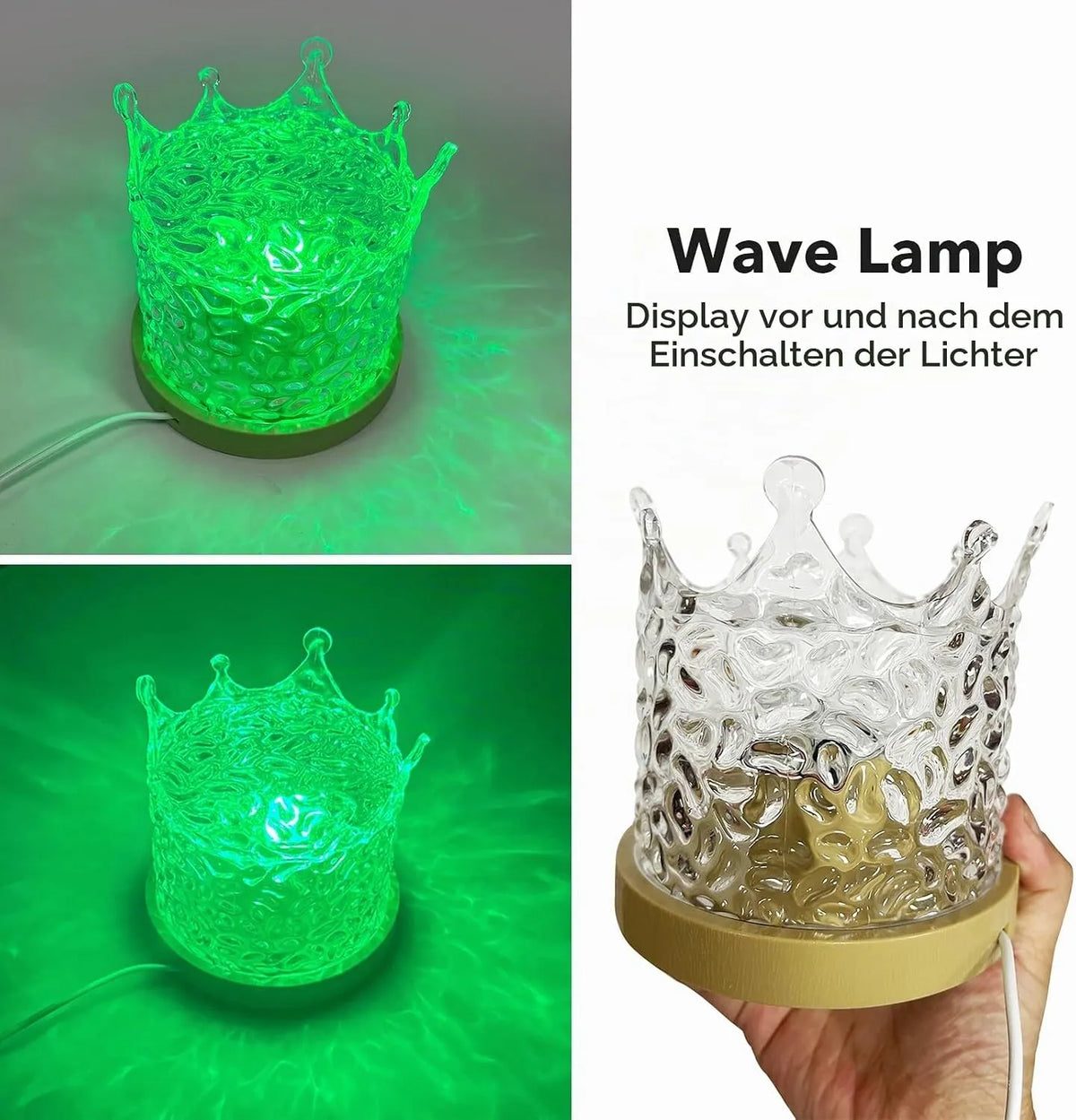 Jingying LED Nočna Svetilka z Učinkom Vodnih Valov 8 x 8 x 8 cm