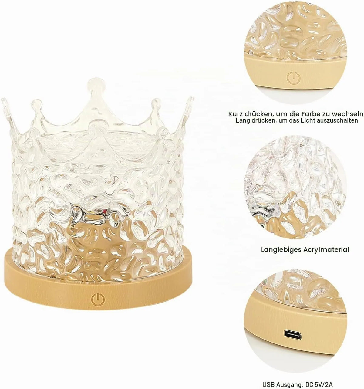 Jingying LED Nočna Svetilka z Učinkom Vodnih Valov 8 x 8 x 8 cm