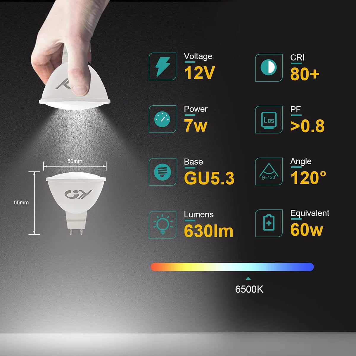 Jingying LED Sijalke GU5.3 MR16 12 Kosov