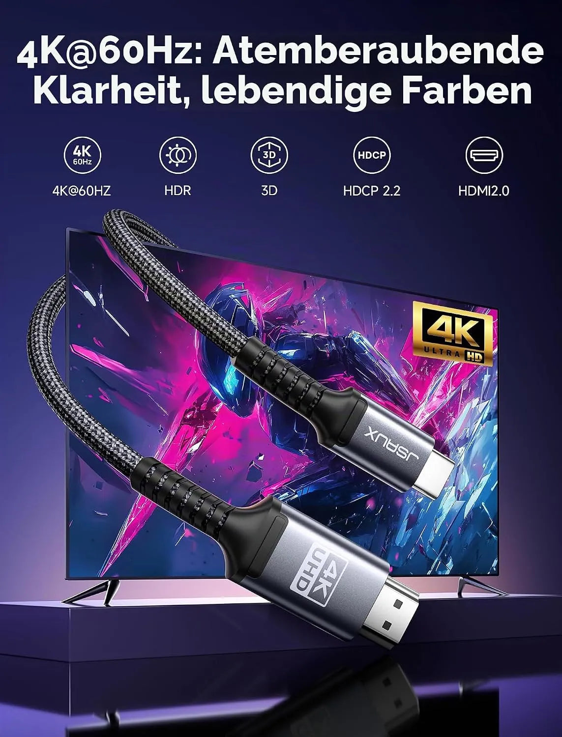 JSAUX Kabel USB-C na HDMI 4K za iPhone