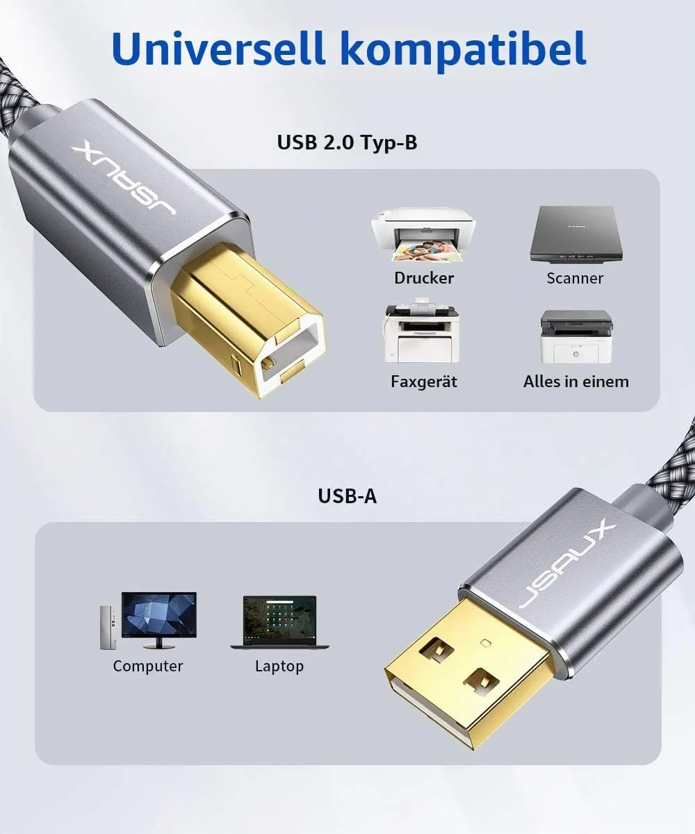 JSAUX USB Kabel za Tiskalnik 200 cm