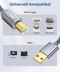 JSAUX USB Kabel za Tiskalnik 200 cm