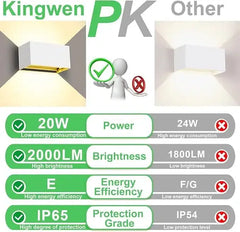 Kingwen LED Stenska Svetilka 22 cm x 10 cm x 5 cm