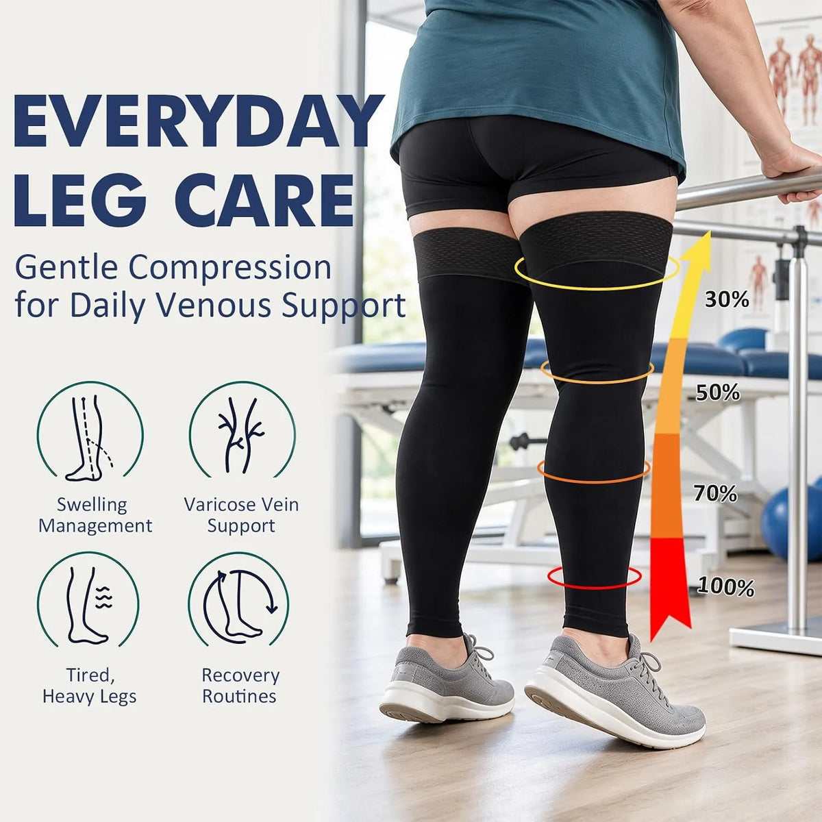 Kompresijske Nogavice do Stegen Brez Stopal 1 Par