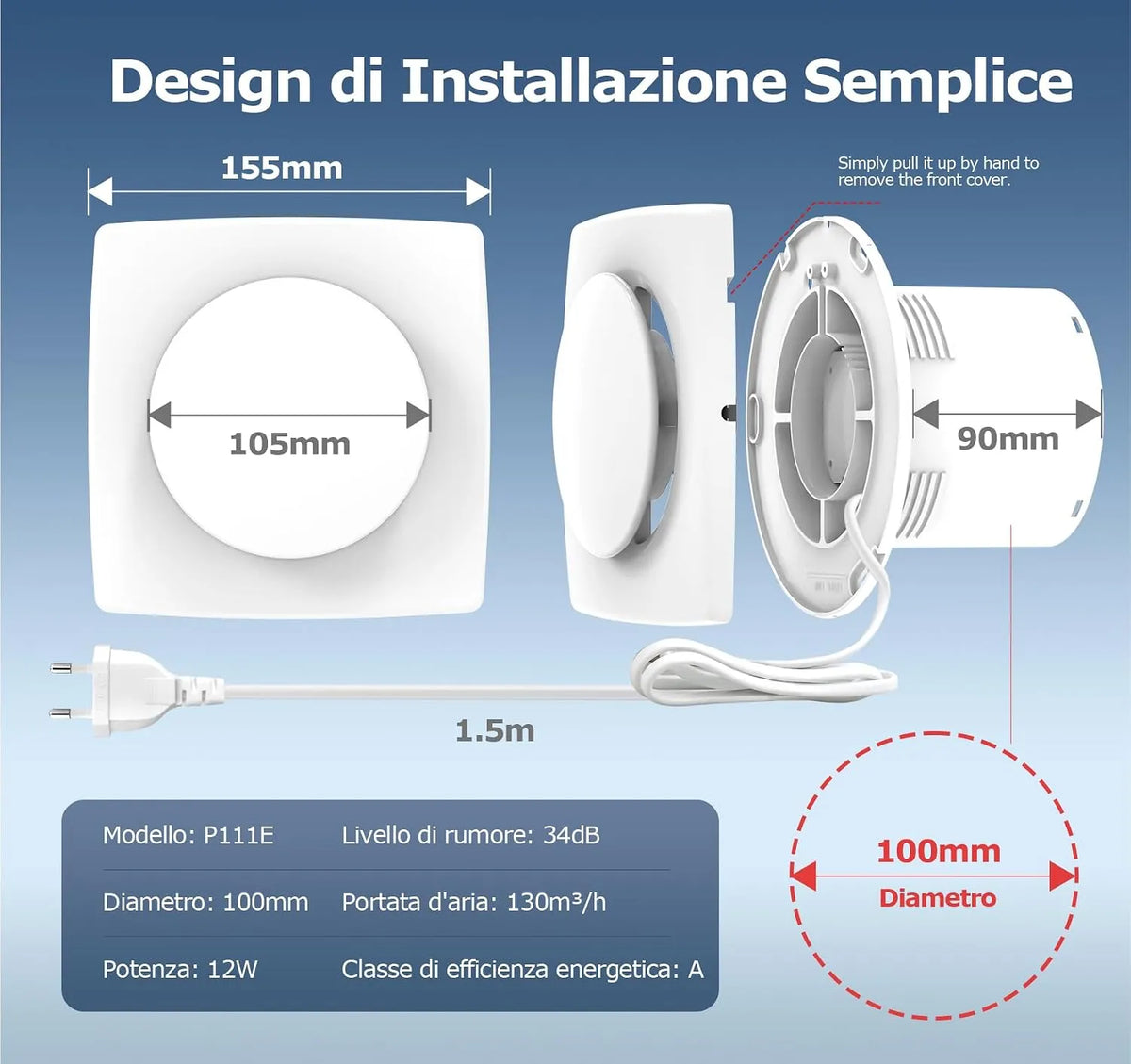 Kopalniški ventilator 100 mm
