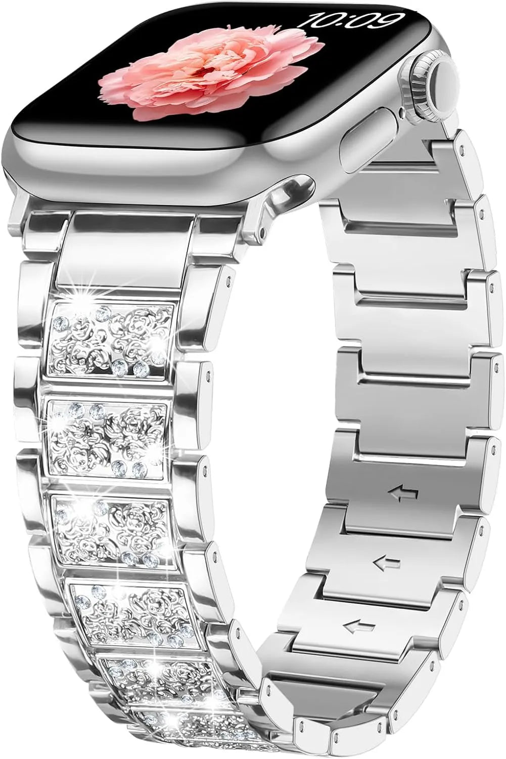 Kovinski Pas z Diamanti za Apple Watch