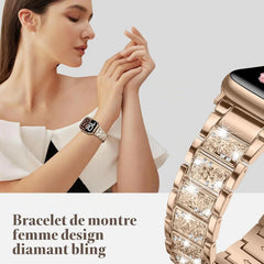 Kovinski Pašček z Diamanti za Apple Watch