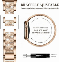 Kovinski Pašček z Diamanti za Apple Watch