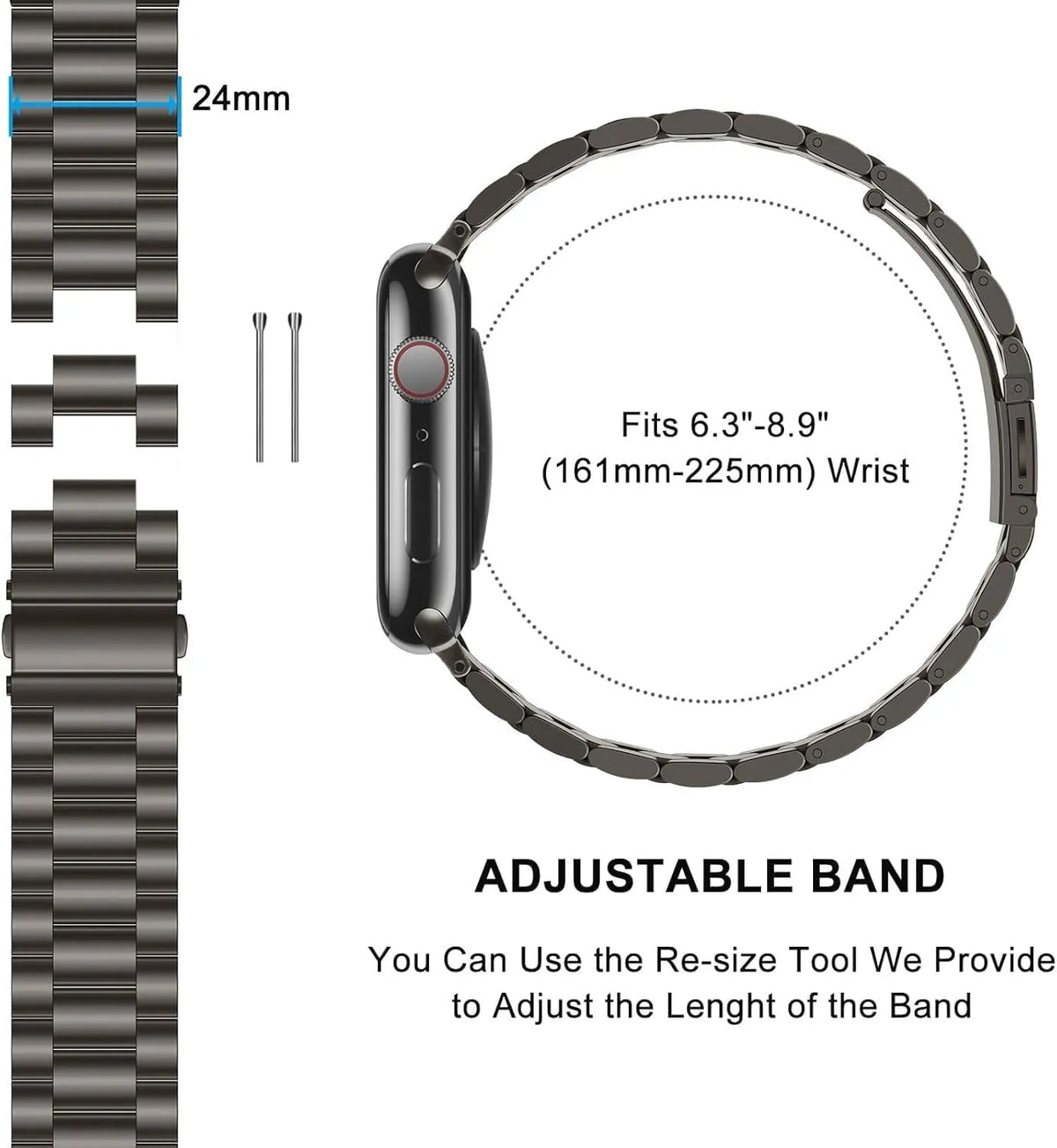 Kovinski Pašček Za Apple Watch 38-49 mm