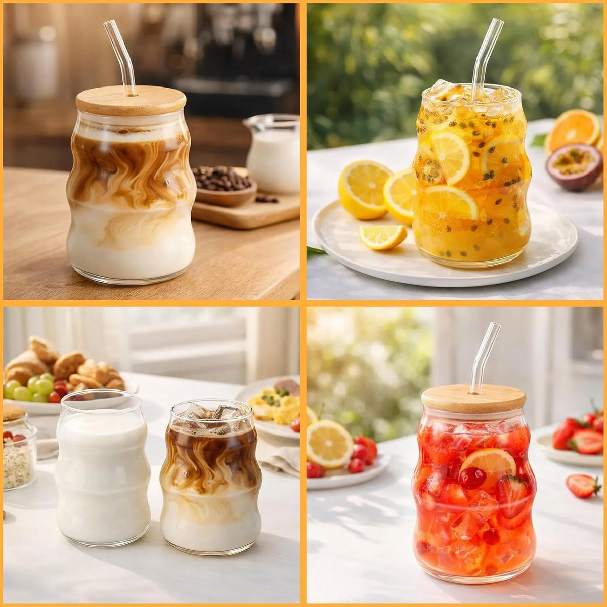 Kozarci z Valovitim Vzorcem 530 ml 2 Kosa