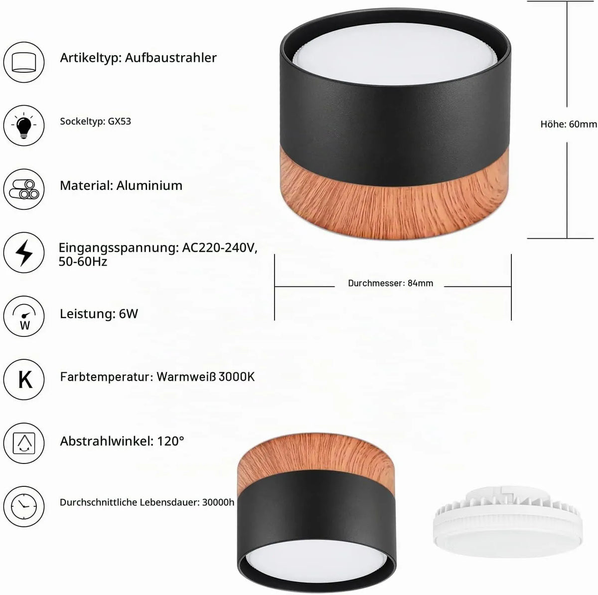KYOTECH Nadgradni LED Reflektor Ø 84 x 60 mm
