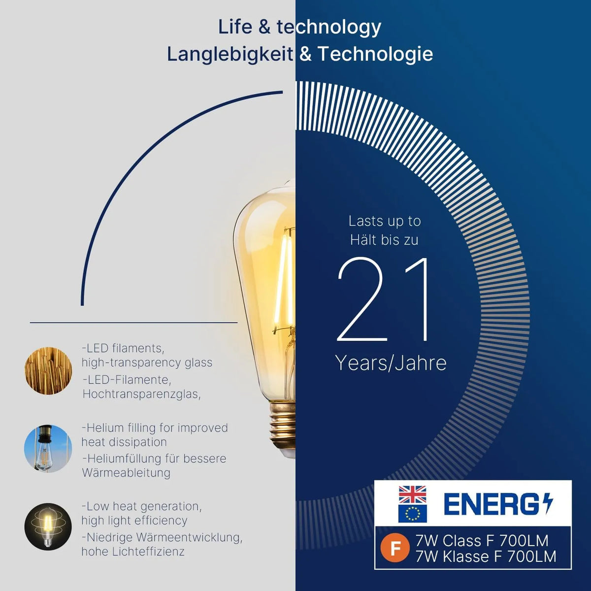 LED Edison Sijalke E27 Vintage 6 Kosov