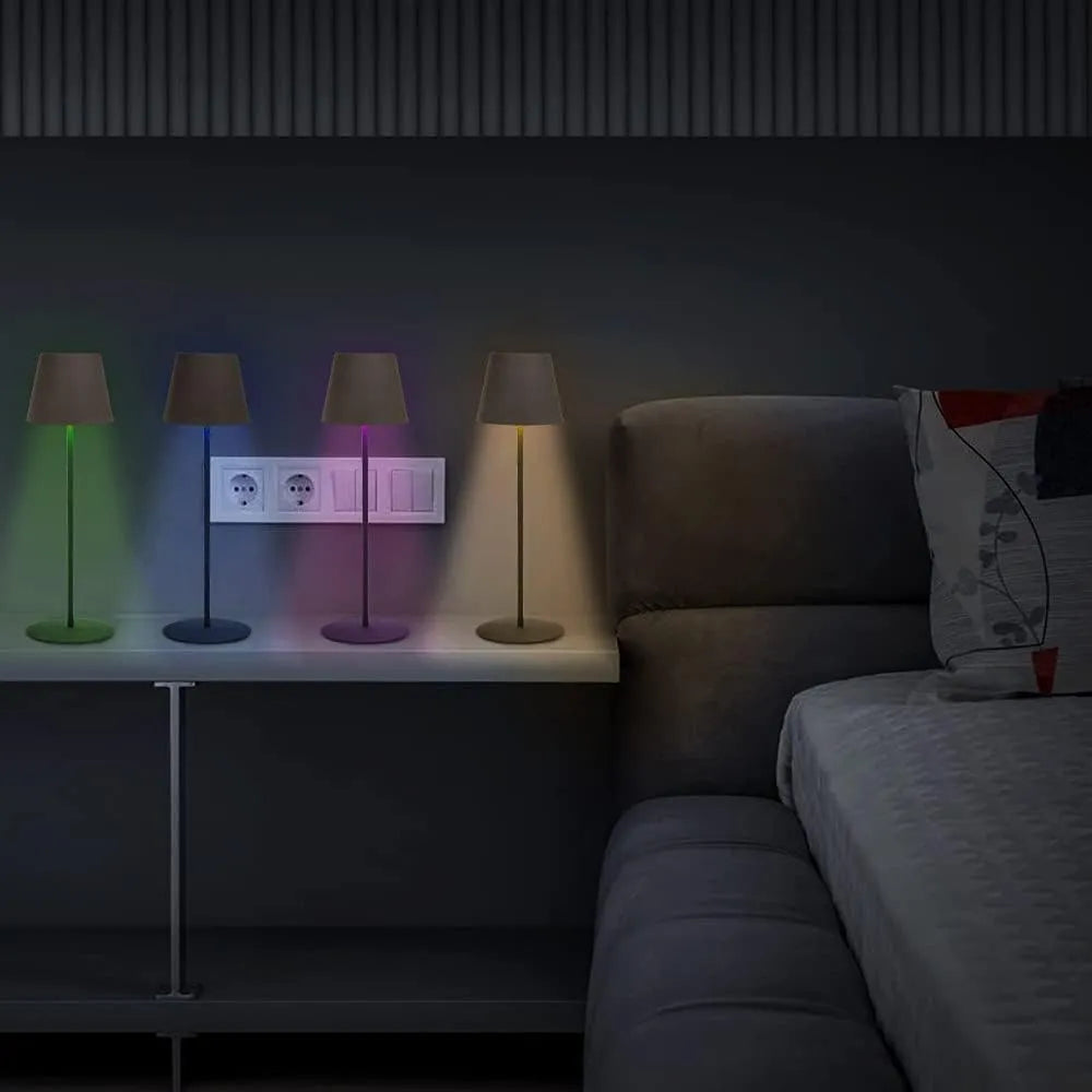 LED Namizna Svetilka RGB Zatemnilna Brezžična IP54 12 x 12 x 38 cm