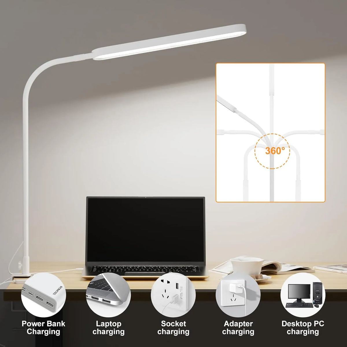 LED Namizna Svetilka s Sponko 85 cm