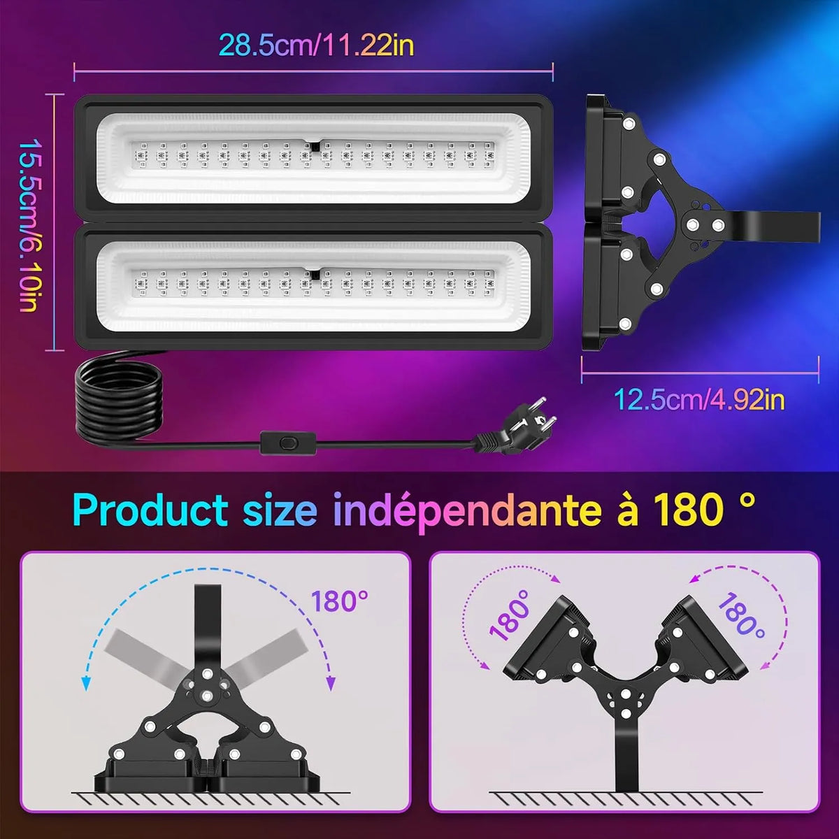 LED UV RGB Reflektor 28 x 13,5 x 5,4 cm 1 Kos