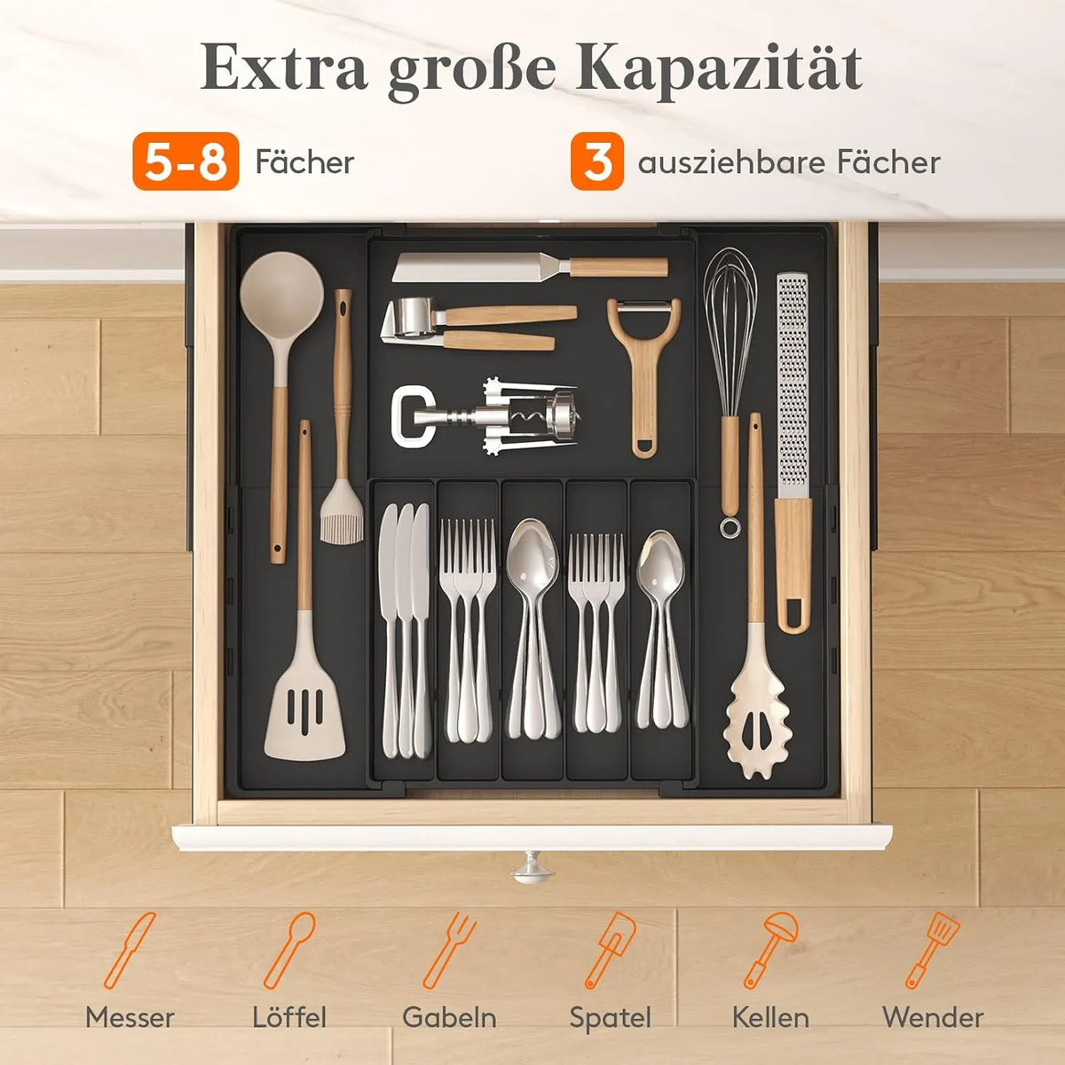 Lifewit Nastavljiv Pladenj za Pribor za Predale