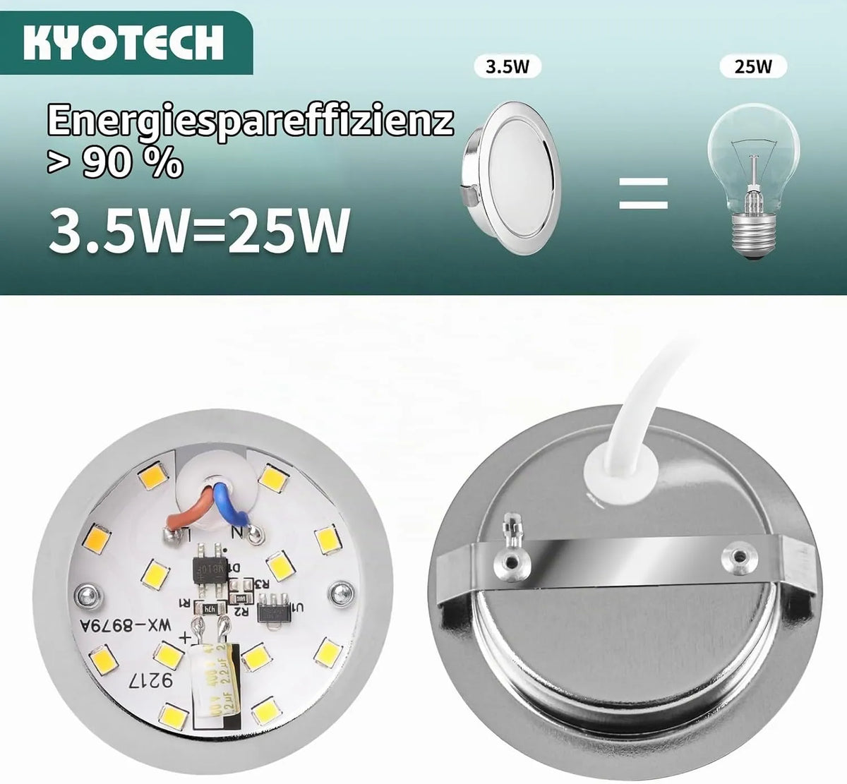 LIYII Vgradne LED Svetilke 65 mm 3 Kosi