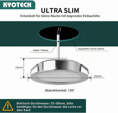 LIYII Vgradne LED Svetilke 65 mm 3 Kosi