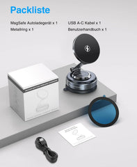 Magnetno Avto Držalo za Telefon z Brezžičnim Polnjenjem 15W 6x6x4.7 cm
