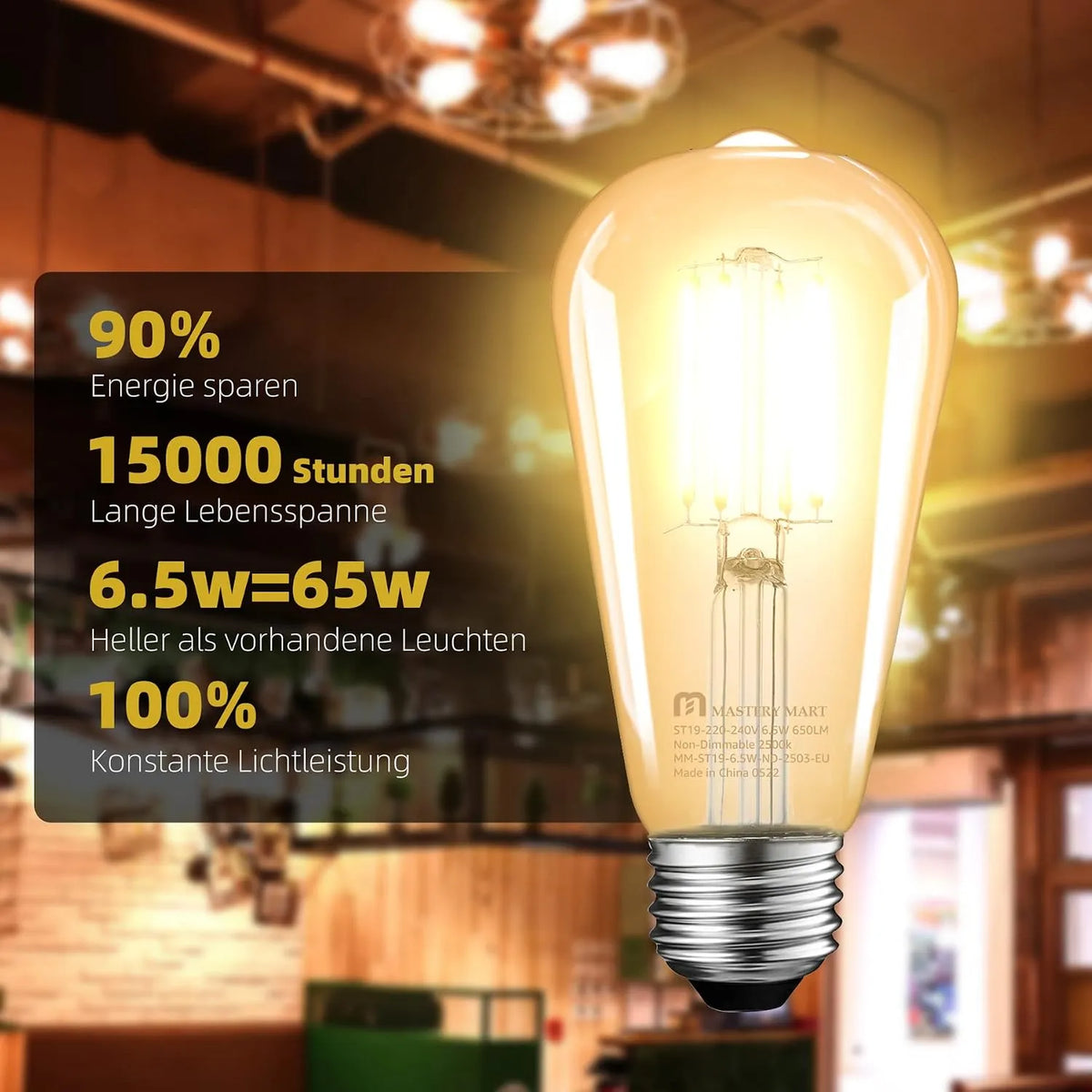 MASTERY MART LED Sijalke E27 Vintage 3 Kosi
