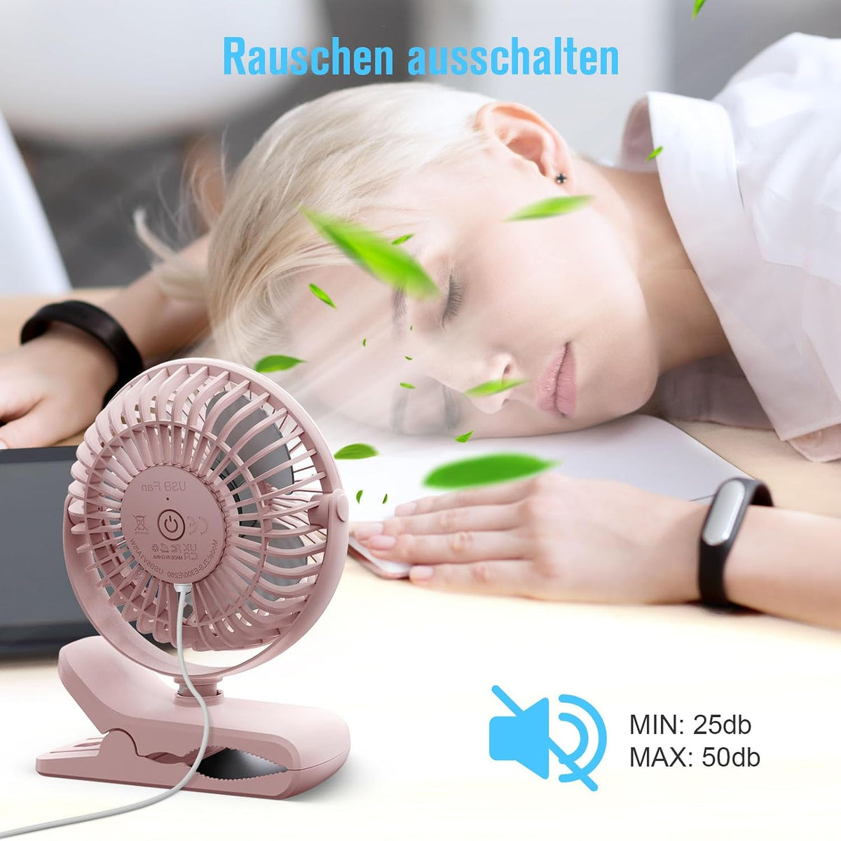 Mini USB Namizni Ventilator s Ščipalko 12,7 cm