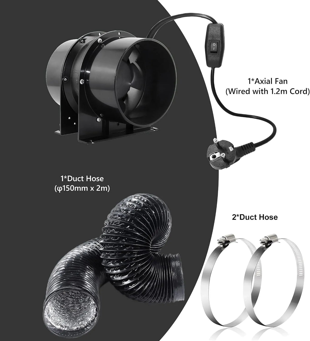Moonjor Aksialni Cevni Ventilator Premer 150 mm