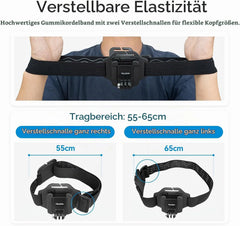 Naglavni Trak in Nosilec za Telefon za GoPro in Pametne Telefone Črn