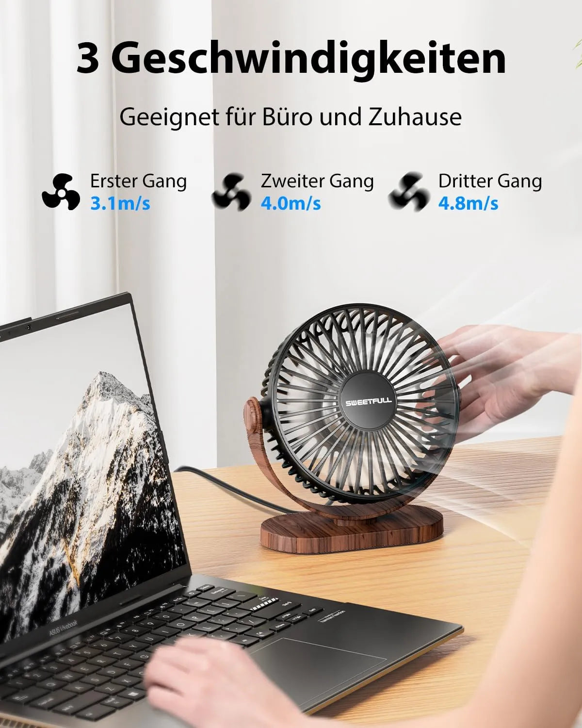 Namizni USB Ventilator 15.5 x 6.4 x 14 cm