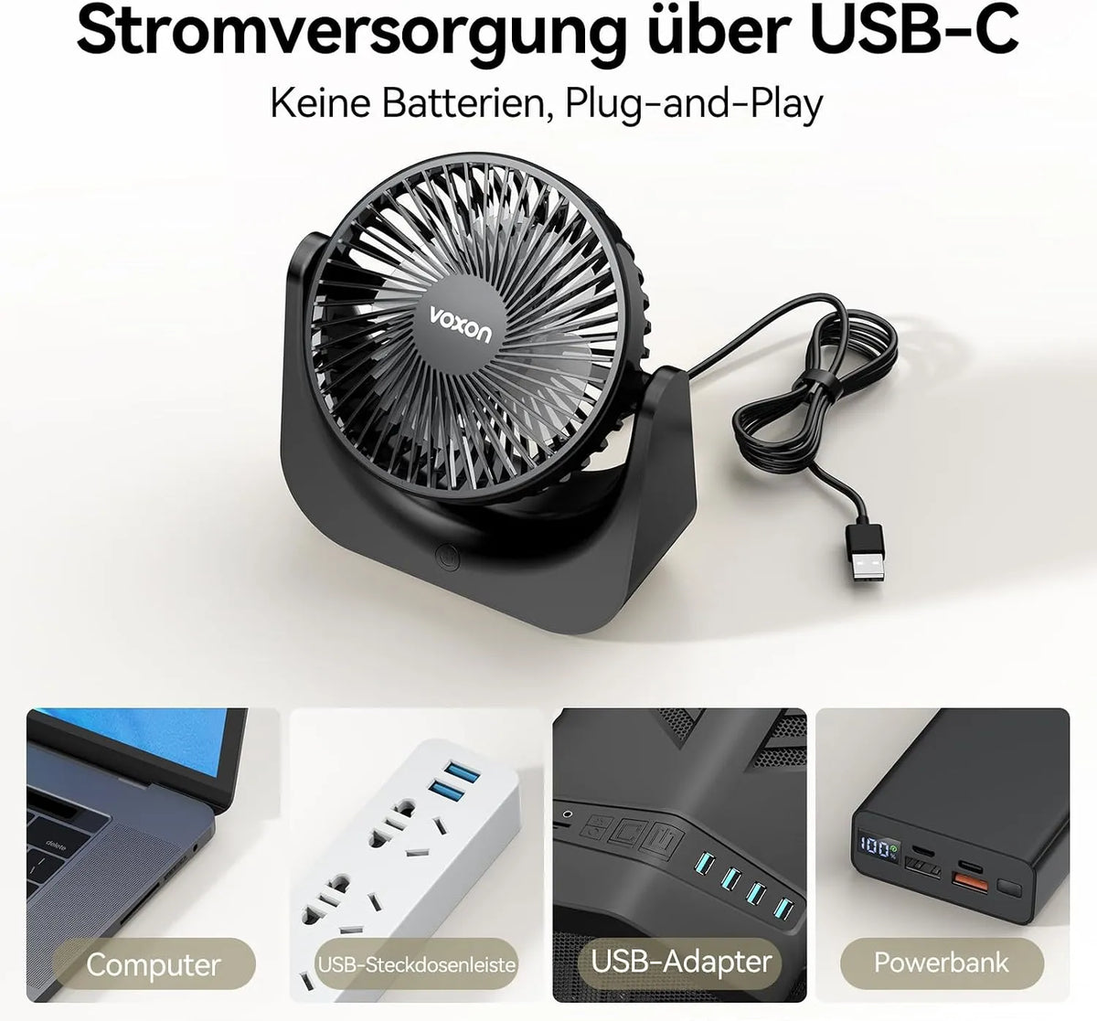 Namizni USB Ventilator 17 x 16 x 6 cm