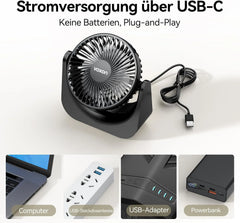 Namizni USB Ventilator 17 x 16 x 6 cm