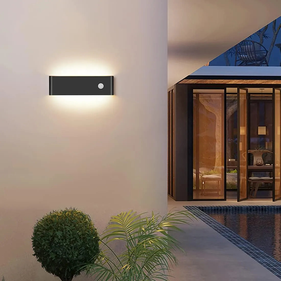 Notranja LED Stenska Svetilka s Senzorjem Gibanja 31x9 cm