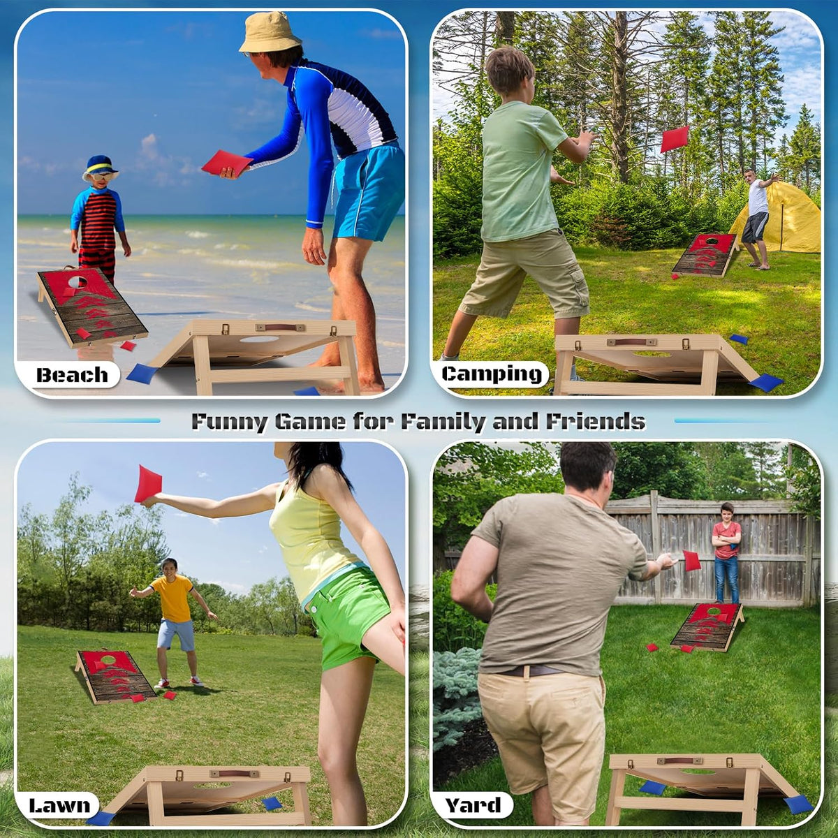 NZQXJXZ Cornhole Igra z Vrečkami 60 x 35 cm