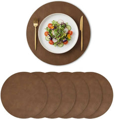 Okrogli Pogrinjki iz Umetnega Usnja, 38 cm, 6 Kosov