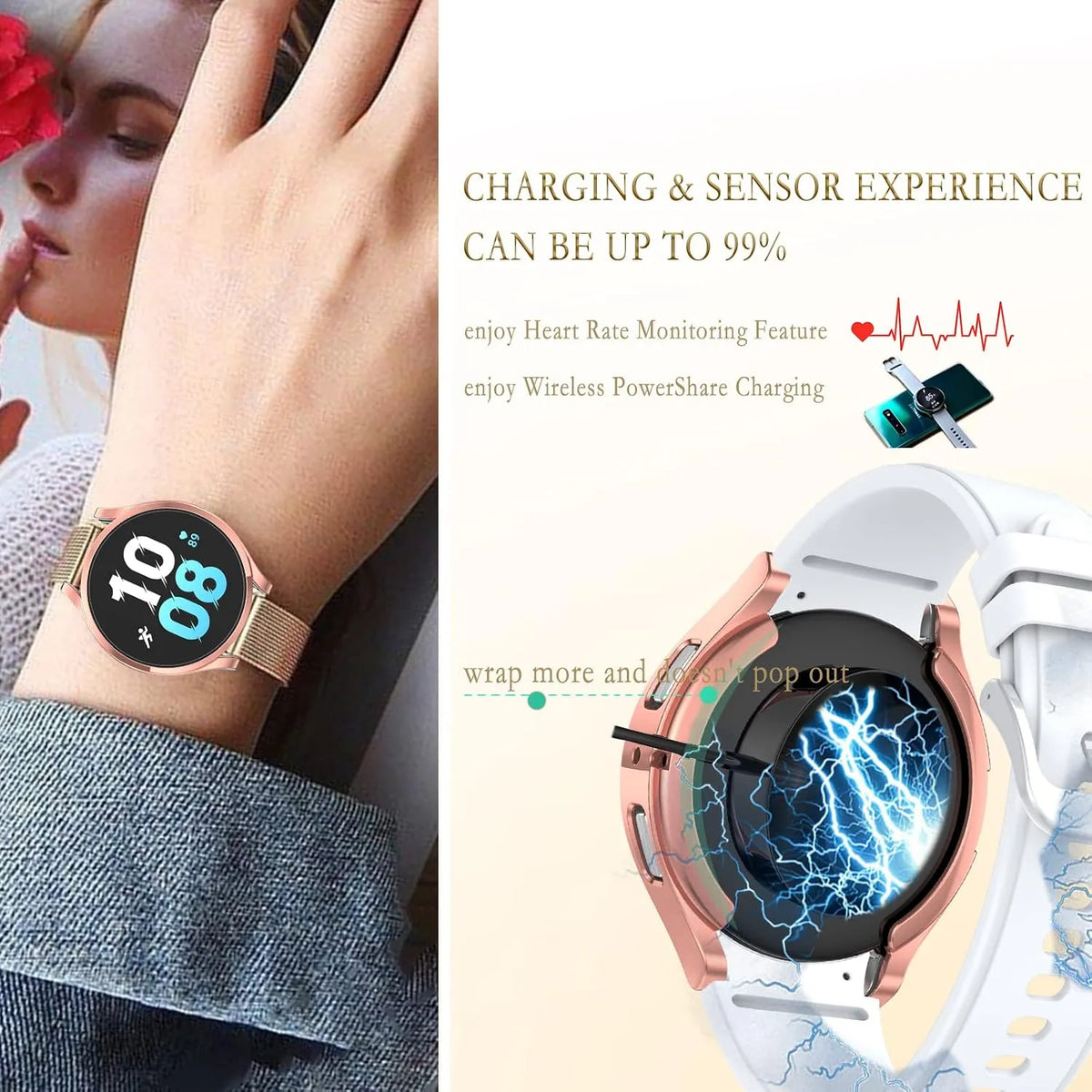 Ovitek z Zaščito Zaslona za Samsung Galaxy Watch FE/5/4 40mm 9 Kosov