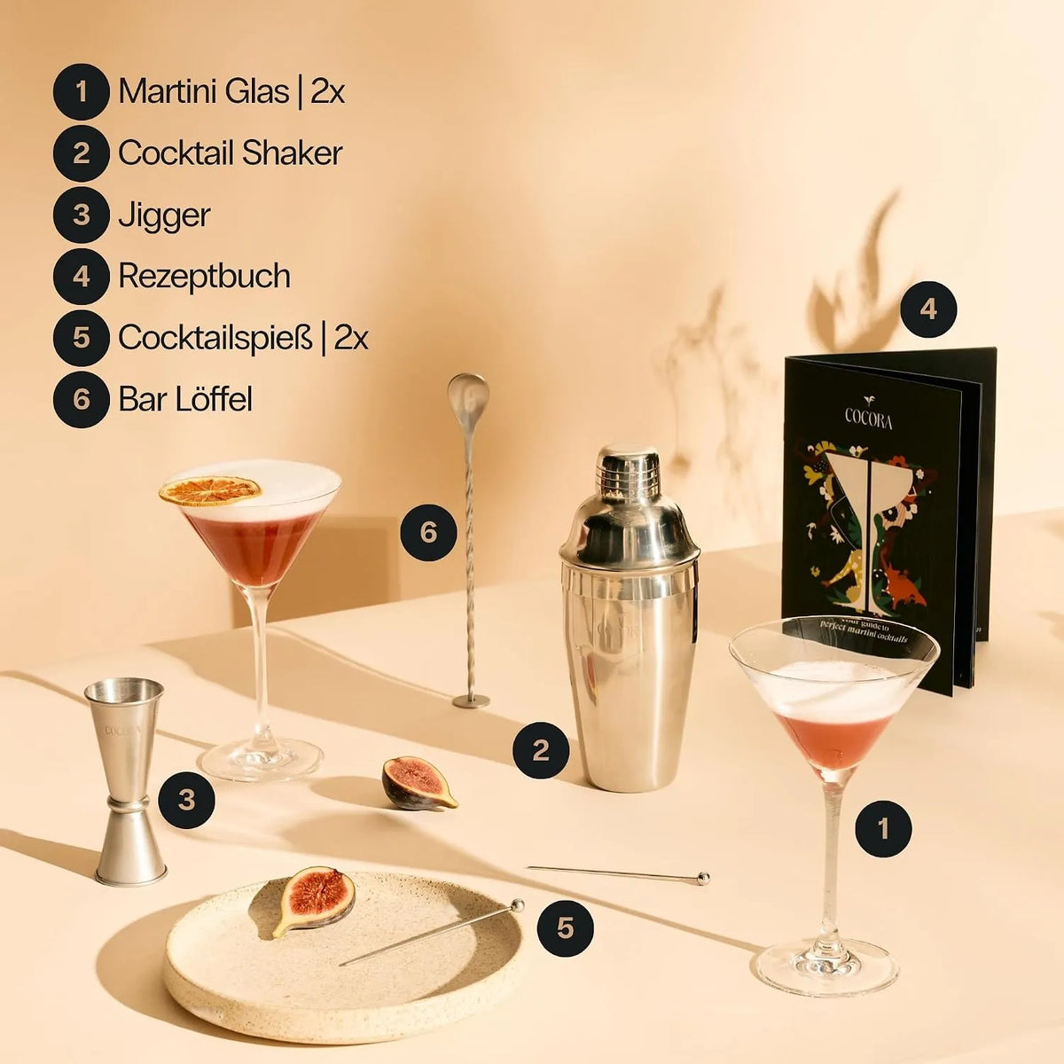 OYO Brands B.V. Set za Koktajle Martini 8 Delov