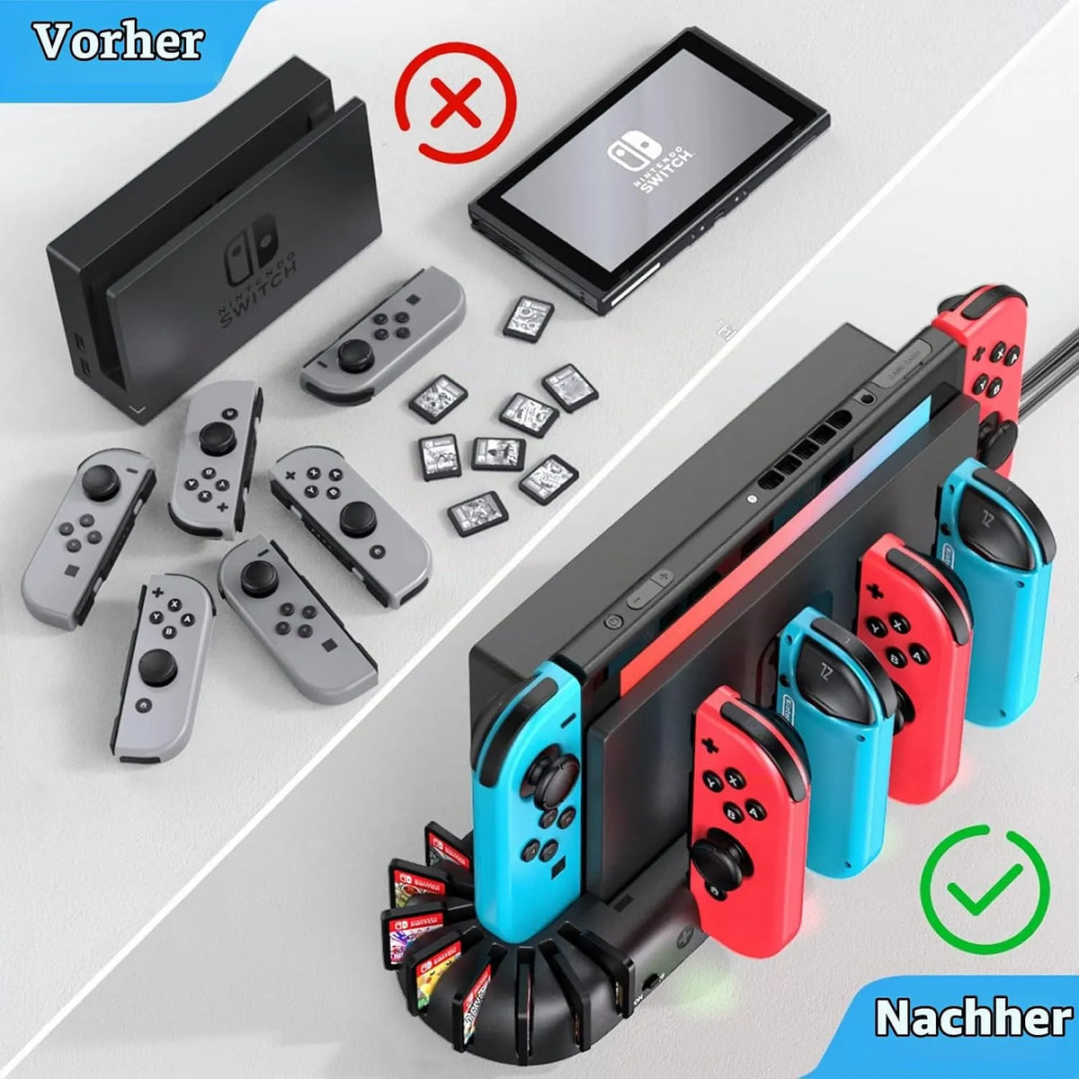 Polnilna Postaja za Nintendo Switch Joy-Con Krmilnike