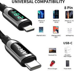 Polnilni Kabel USB-C v Lightning z LED Zaslonom 500 cm