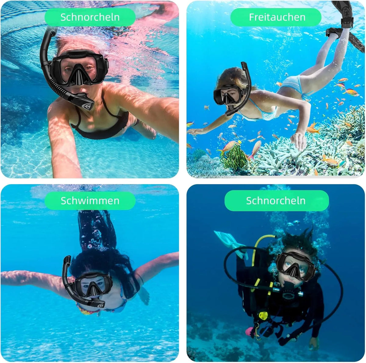 Potapljaški Set za Odrasle s Plavutmi in Masko 1 Kos