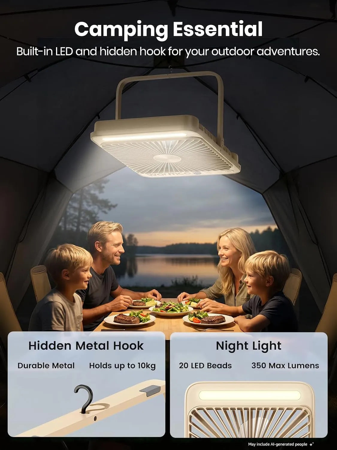 Prenosni Kamp Ventilator 20000mAh 45W 1 Kos