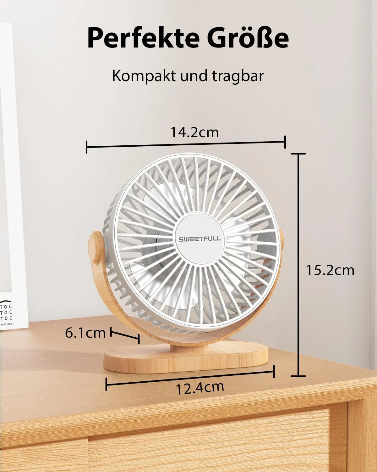 Prenosni USB Namizni Ventilator 15,2 x 6,3 x 13,9 cm