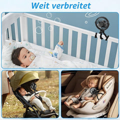 Prenosni Ventilator za Otroški Voziček s Sponko 1 Kos