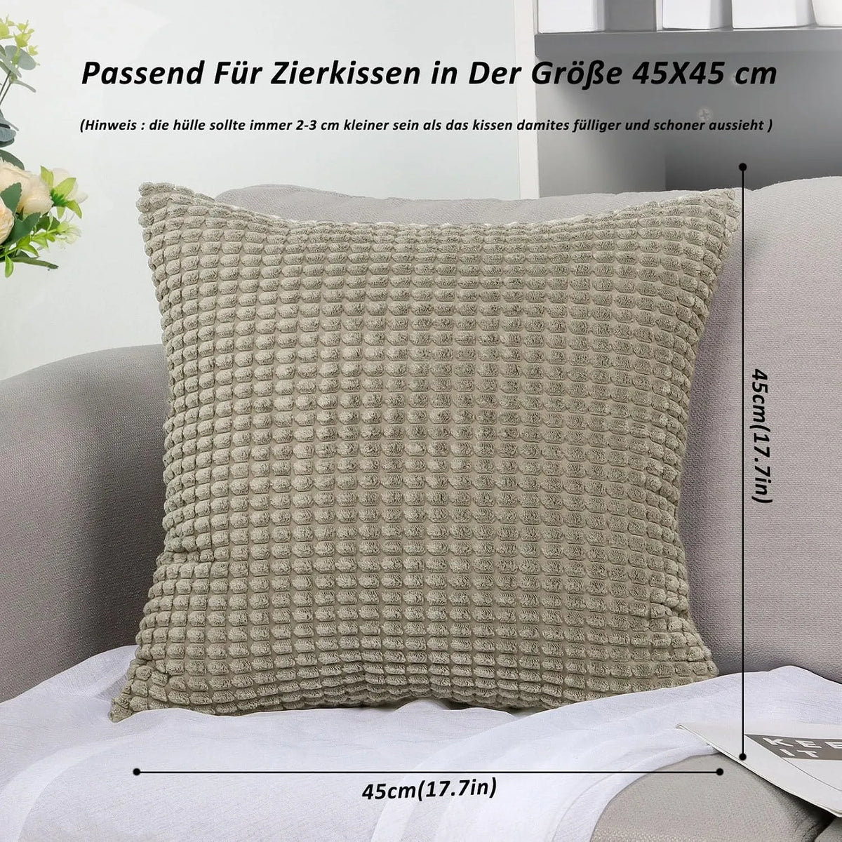 Prevleka za Vzglavnik Kord 45x45 cm 2 Kosa