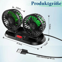 Qidoe Avtomobilski USB Ventilator 3 x 5 x 8 cm